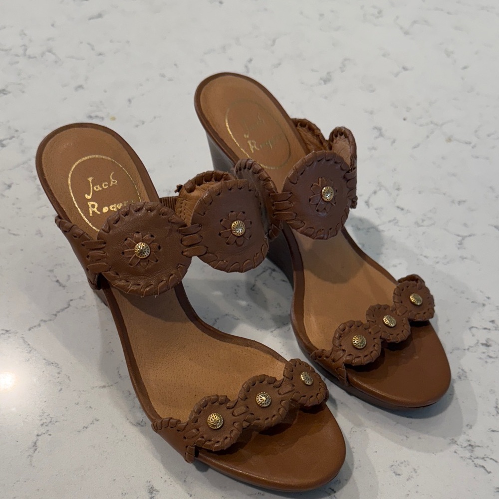 Jack Rogers Tan Wedge Sandals